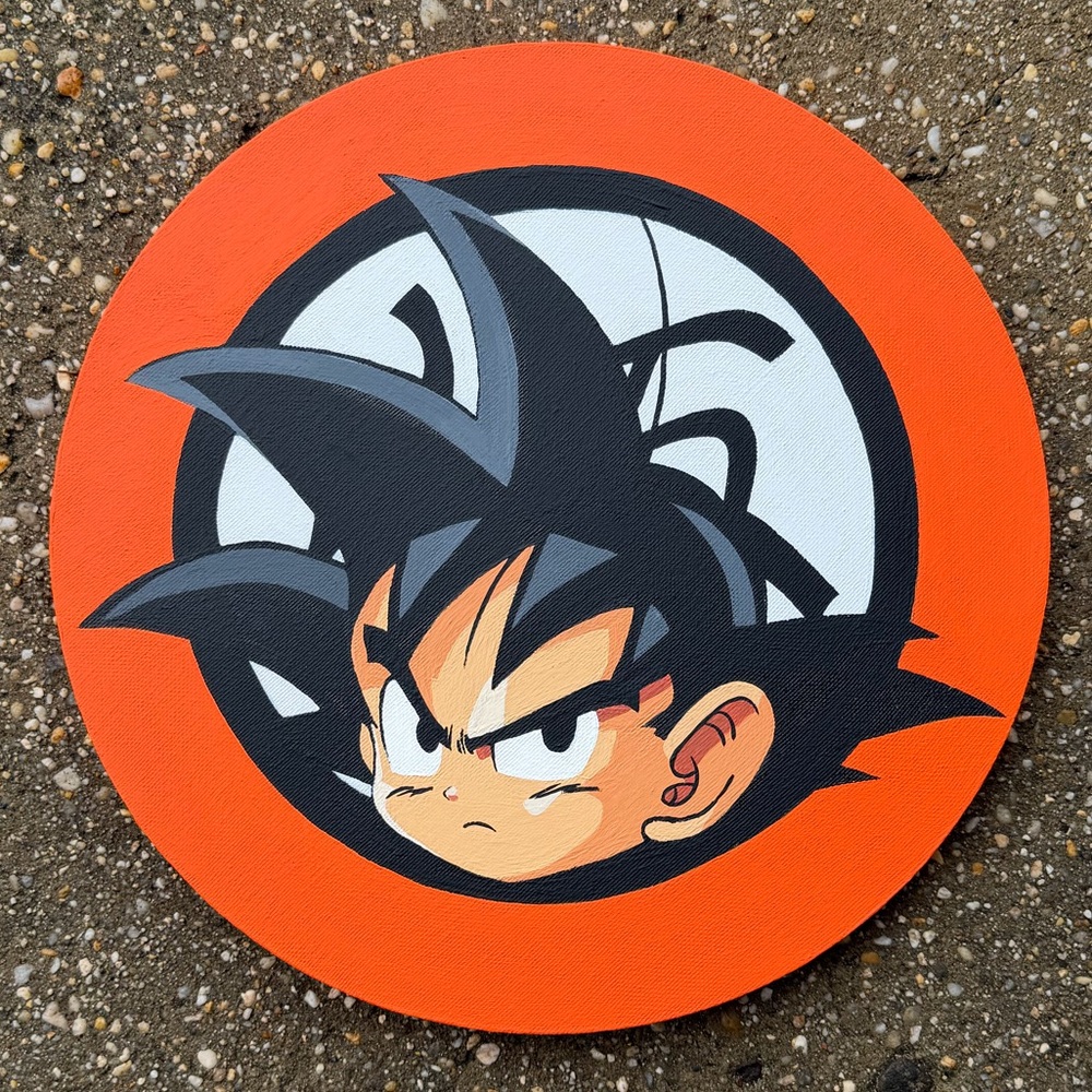 Anime Character Wall Art - Orange and Black